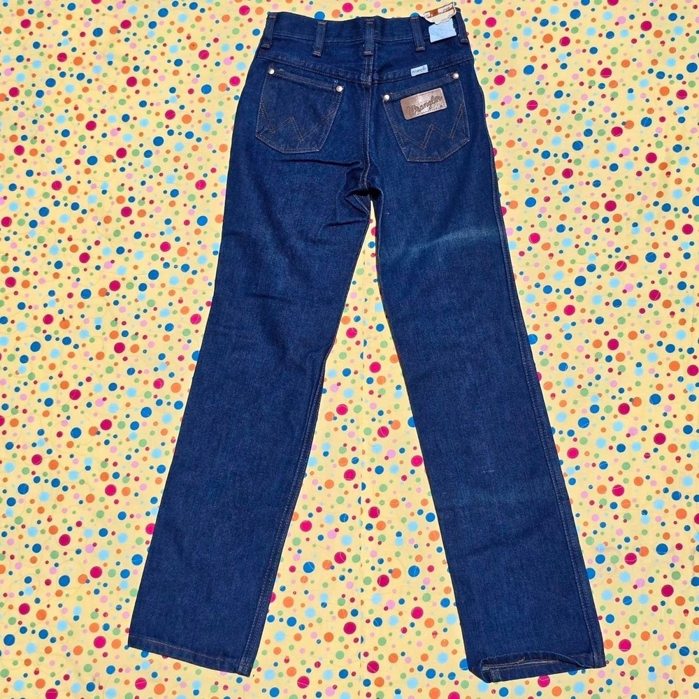 Wranglers Western Leather 26x30 100% Ring Spun Cotton '90s Denim Blue Jeans NWT